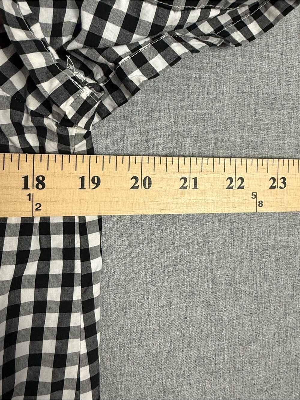 Madewell Gingham Wrap Puff Sleeve Crop Top Large Cotton - Picture 10 of 13